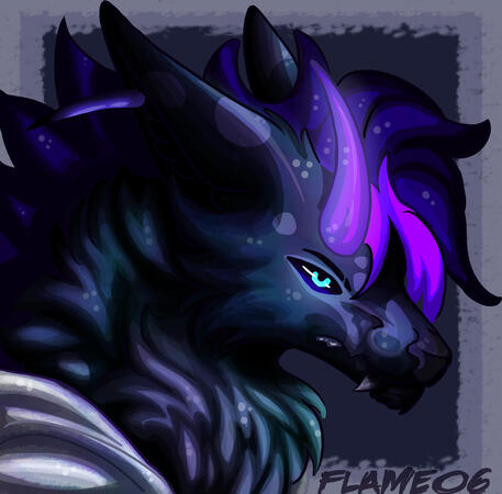 Character belongs to me, flame06 on bluesky renderd headshot