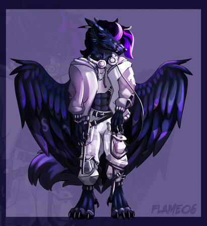 Character belongs to me, flame06 on bluesky / renderd fullbody / new style/brushes