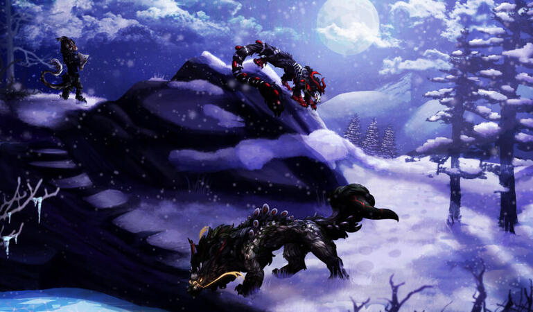 Characters belongs to ymanimon (TH), DumaTheFallenAngel (TH), and Drelteo (DA)./ 3 renderd fullbodies complex background