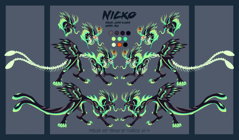 Character belongs to me, flame06 on bluesky / 1 mirroed(x2) lined & coloured full body + alterd version